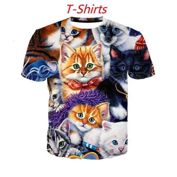 

men's t-shirts animal cat t shirt 3d print 2021 pullover sweatshirt/hoodie/pants men harajuku tracksuit funny tee streetwear hip hop su, White;black