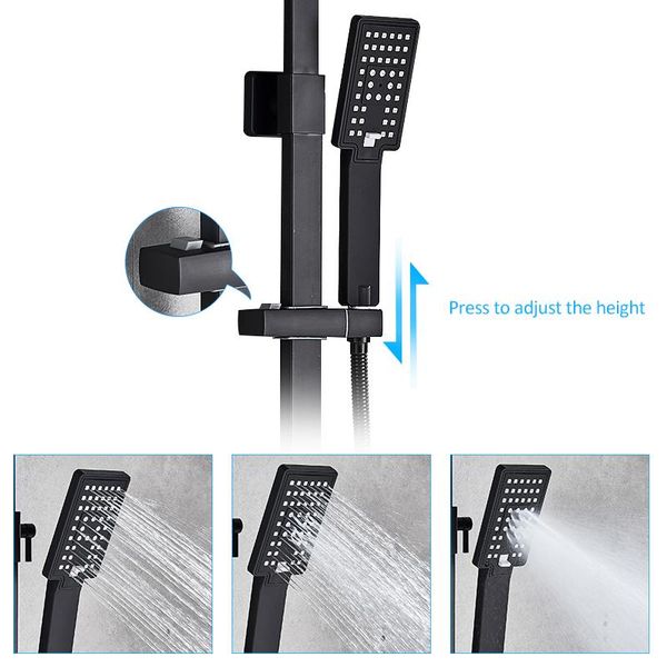 

bathroom shower sets vidric matte black faucet set wall mount rainfall mixer tap bathtub 3-way