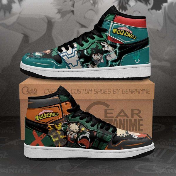 

customization bakugou and deku sneakers mha anime shoes