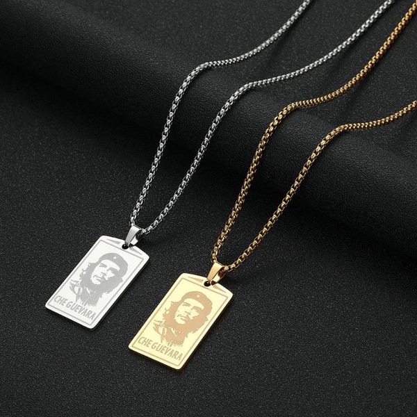 

pendant necklaces nedar ernesto che guevara necklace men women clavicle chain charm personality religion gift stainless steel jewelry, Silver