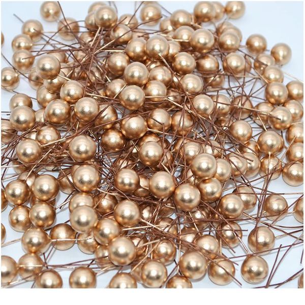 

50pcs/lot mini plastic fake small berries artificial flower fruit stamens cherry pearl wedding diy gift box decorated qylylp