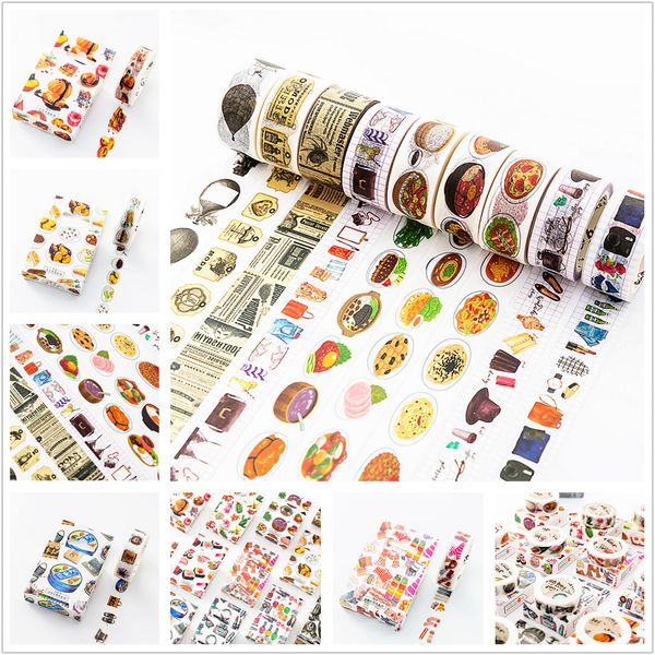 

3pieces/lot 1pcs plant food stationery stickers decoration roll diy decorative sticky paper masking tape self adhesive tape scrapbook t 2016