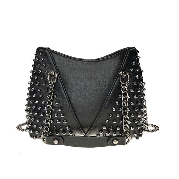 

fashion guangzhou 2021 spring new korean fashion women's rivet portable messenger one shoulder practical bag
