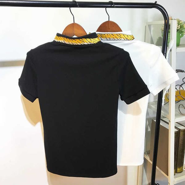 

w0280 new fashion polo shirt, social spirit, short sleeves t-shirt, summer fast kwai net, red same coat., White;black