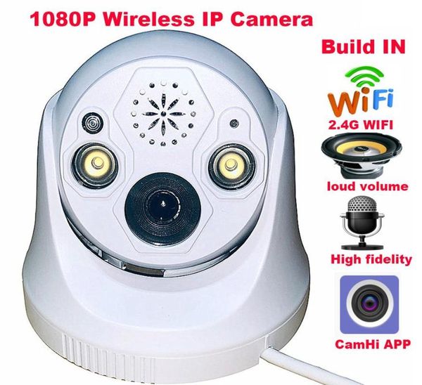 

cameras camhi wireless wifi 1920*1080p 2.0mp dome ip camera sd card slot onvif speaker mic 2 way audio recording