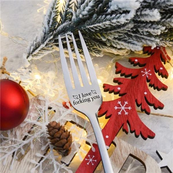 

gift wrap engraved fork for husband wife and family letter with box tue88