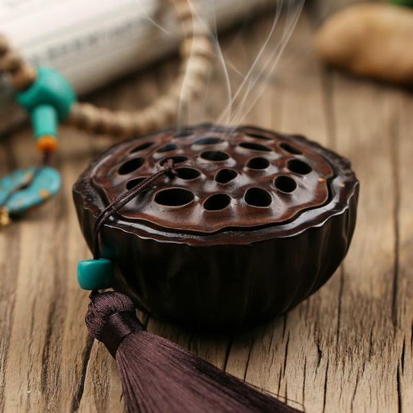 

fragrance lamps chinese wooden incense burner living room zen vaporizer smoke fountain incensario home decor db60xx