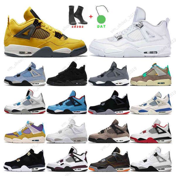 

men 5.5-13 basketball 4s womens taupe haze university blue lightning royalty white cement oreo black cat what the mens trainer sports
