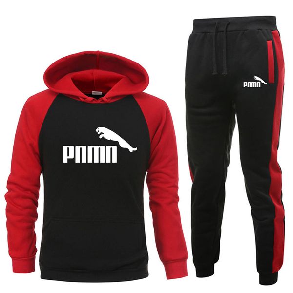 

new brand pnmn men clothing sets tracksuit 2 piece sets hoodies+pants mens sweater set sports suit streetswear jackets, White;black