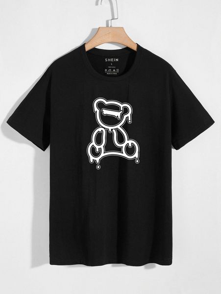 

men bear graphic short sleeve tee d4qk#, White;black