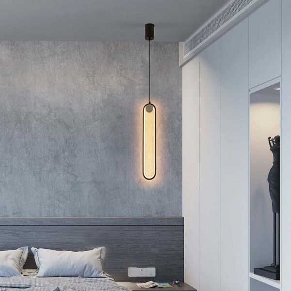 

pendant lamps nordic modern lights minimalist led hanging lamp for living room bedroom dining bar decor remote dimming wf1028