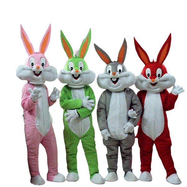 

mascot costumeseaster rabbit mascot costume bugs bunny furry suits fancy cartoon hare outfits carnival halloween xmas party dress sets, Red;yellow