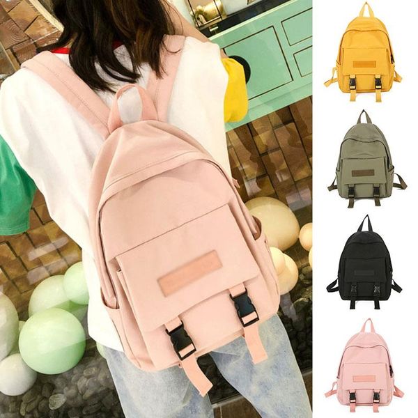 

backpack women fashion shoulder bag solid color school for teenage girl children backpacks travel high quality