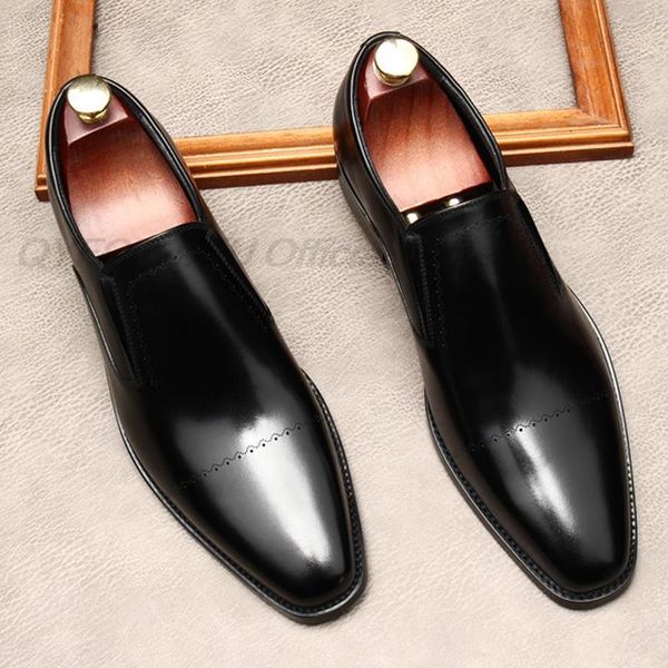

dress shoes arrivals mens fashion loafers genuine leather black chocolate wedding party man casual business men sbzg ec67