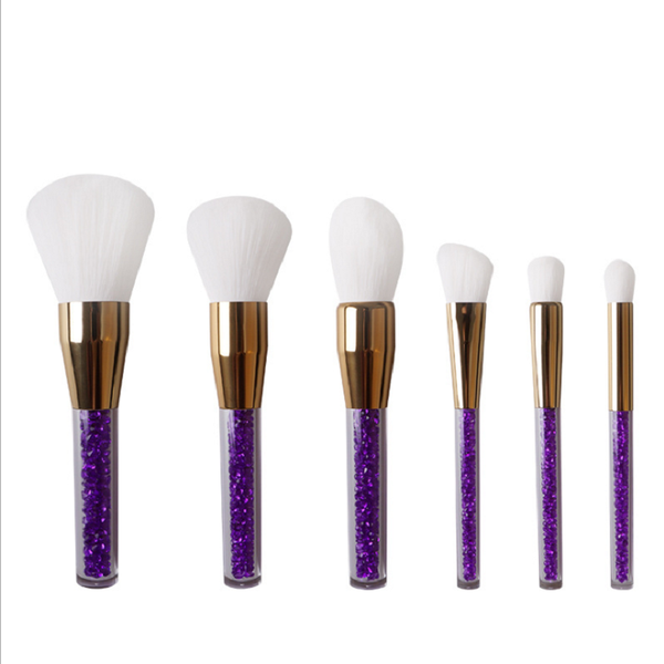 

acrylic handle 6 makeup brushes korean loose diamond rayon foundation brush set