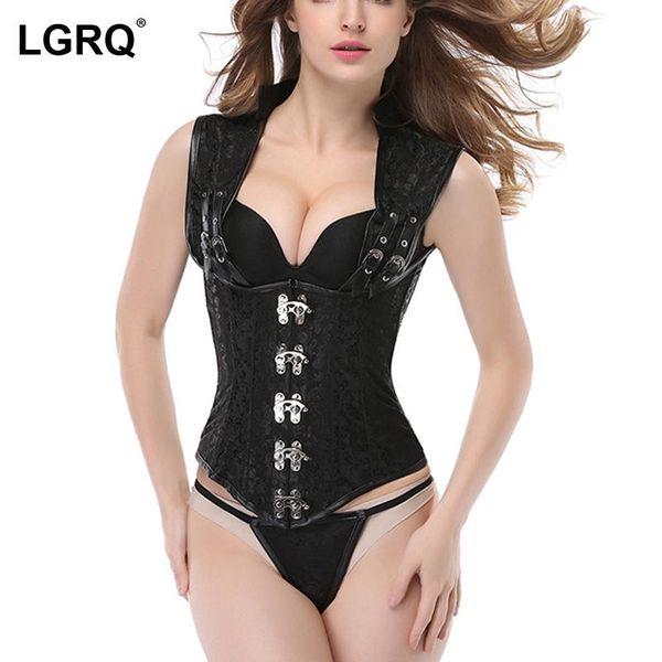 

women's shapers [lgrq] corset slimming belt body shaperwear fit fashion tide bandage hook flower autumn winter 2021 19d3766, Black;white