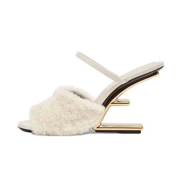 

dress shoes epher designer heels peep toe sandals pu faux fur heeled, Black