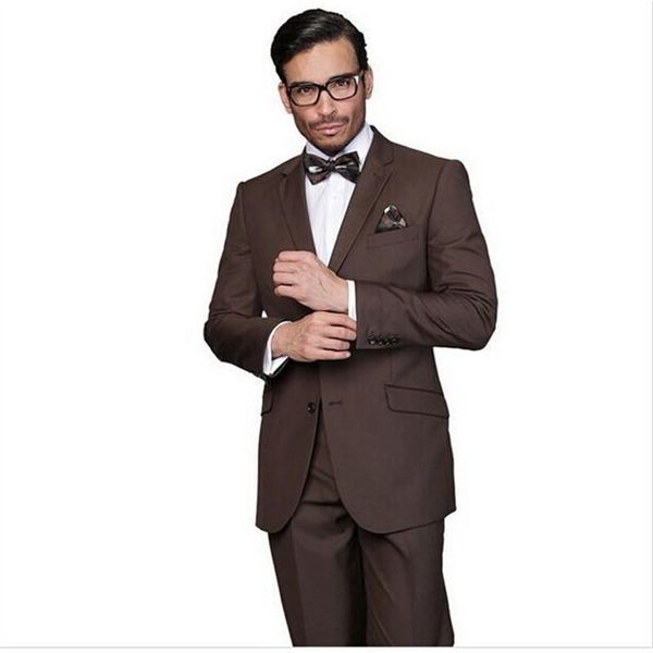 

men's suits & blazers custom made style groom tuxedos brown formal men wedding for groomsman (jacket+pants) fd1319, White;black