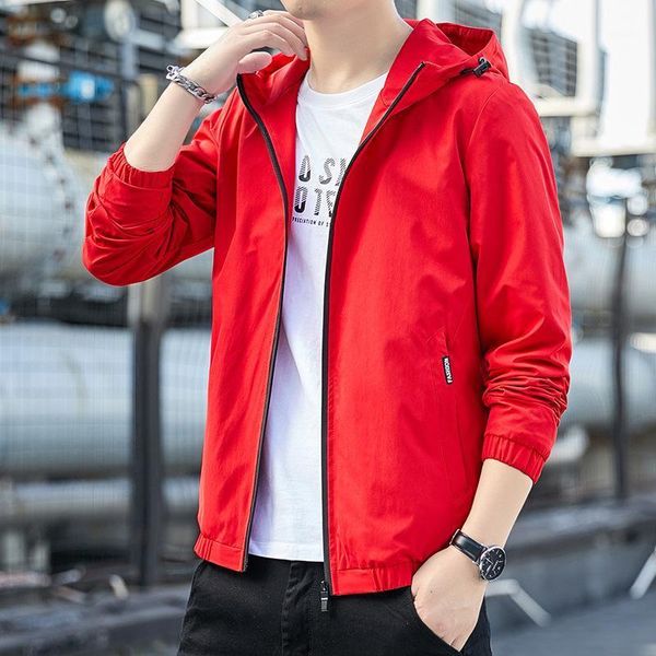 

men's spring overalls jacket teen trend casual hooded jackets, Black;brown