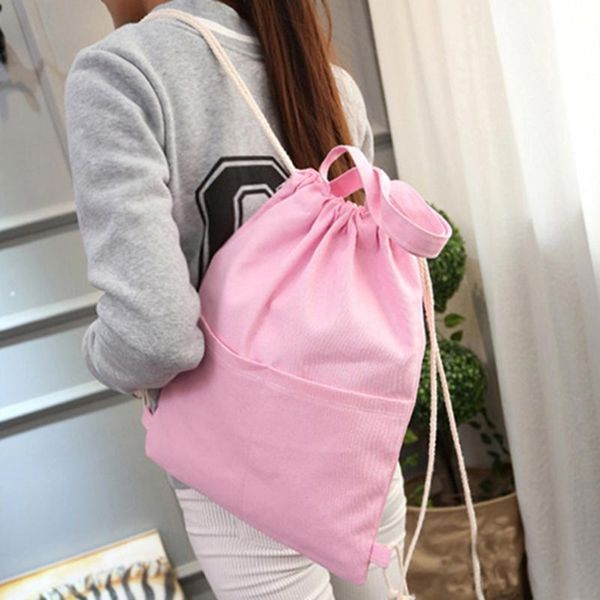 

backpack school rucksack beach sports dance shopping tote shoulder bag handmade cotton canvas drawstring 2021