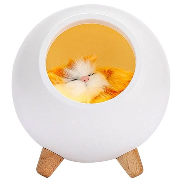 

cute cat house bluetooth speaker night light press dimming baby kids bedside sleep lamps bedroom home decor desk lights