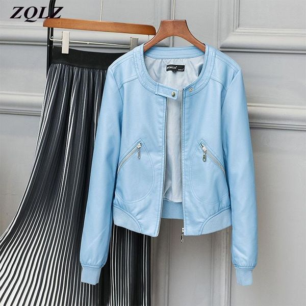 

women's leather & faux zqlz plus size 4xl jacket women 2021 autumn spring black motor biker pu coat female basic short overcoat mujer