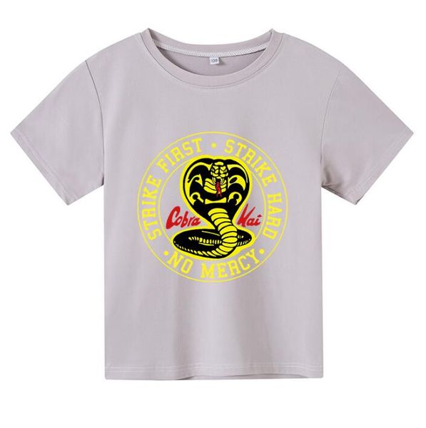 

new cobra kai tshirts boys and girls summer cotton tees print t shirt kid tshirt homme fashion oversized shirt baby clothe, Blue