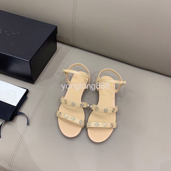 

sandals summer coarse heeled cowhide sandals with one-line buckle and low heel korean version of willow nail girls' shoes, Black