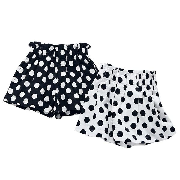 

white beach shorts age for 6 - 16 years teenage girls fashion school style dot simple shorts 2021 new summer children clothes, Black