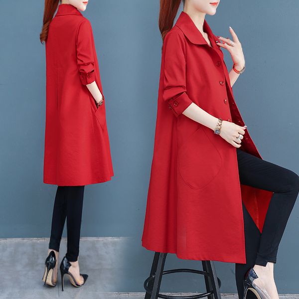 

autumn blouse female section long new fashion temperament small fragrance wind spring coat retro tide ez5t, Tan;black