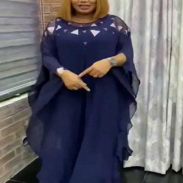 

2021 women loose o neck with inside tank es diamon plus size dashiki traditional boubou african fashion robes vestidos new fxsc, Black;gray