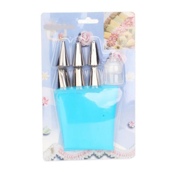 

baking & pastry tools 8 pcs/set stainless steel nozzle set 6 pcs piping tips 1 converter silicone bags cake decorating