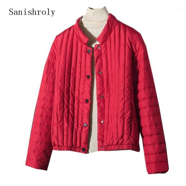 

women's down & parkas sanishroly autumn winter female long sleeve coat women ultra light white duck jacket parka short plus size se103, Black