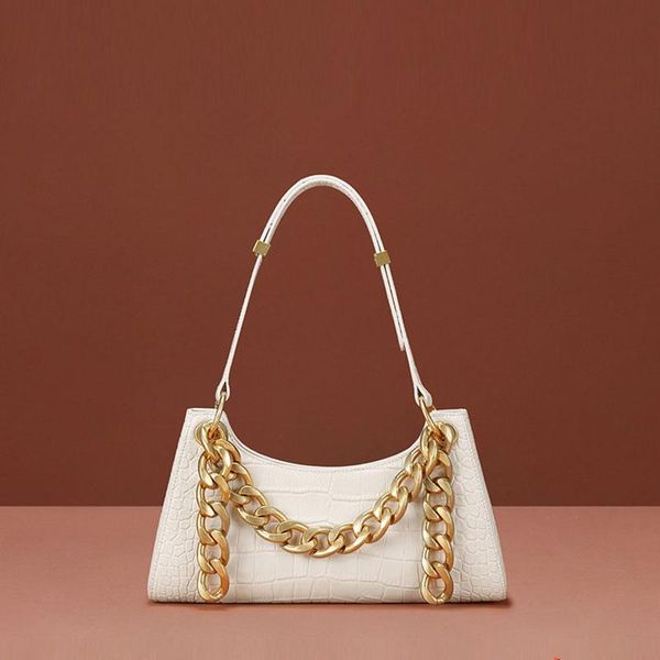 

evening bags underarm leather women's bag white chain shoulder