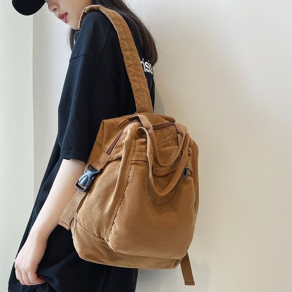 

backpack original aizatly washed canvas female college student korean literature art travel retro casual personality