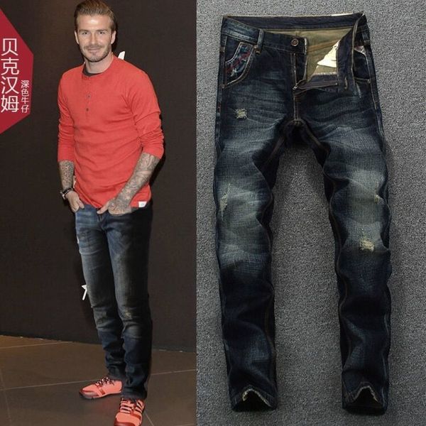 

19 jeans men's thin 2021 european and american version trend loose straight tube wide leg casual, Blue