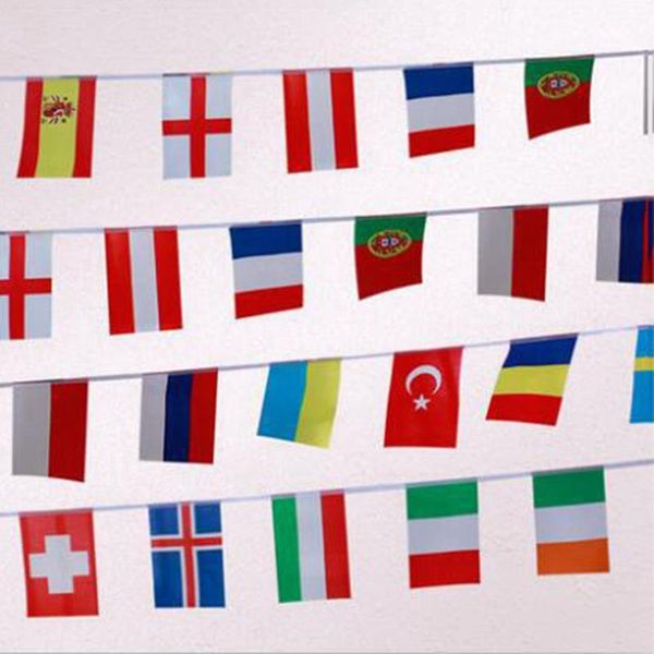Decorazione per feste Mini ghirlanda Bandiere del mondo Striscione nazionale Banders Mundo Poster String Flag Decor #h