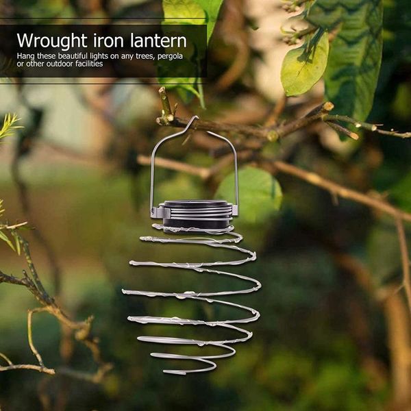 

party decoration garden solar spiral light outdoor 20 led hanging string accessories