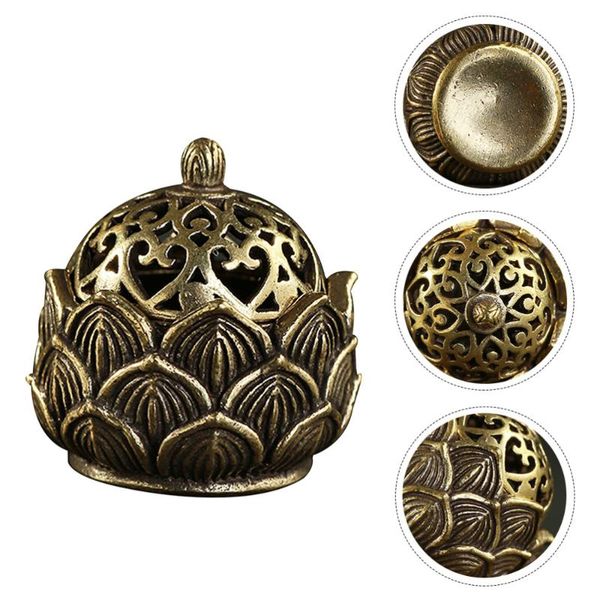 

fragrance lamps 1pc lotus incense burner air purification censer retro with lid