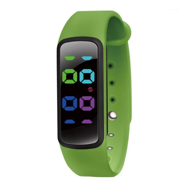 

smart wristbands u6-c fashion sports 3-color led display waterproof fitness reminder wearable devices tpu strap music kids bracelet1