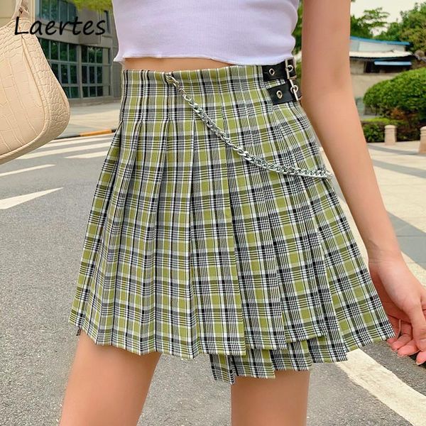 

skirts laertes fashion mini skirt plait pleated a line summer high waist preppy style casual ruffles elegant ladies, Black