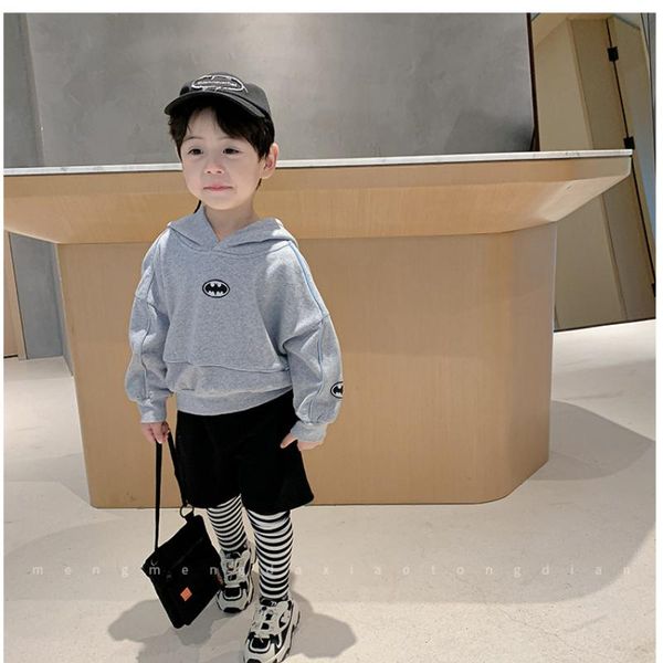 

hoodies & sweatshirts boys' sweaters children's tide brand autumn clothes western style hooded 2021 spring and baby, Black