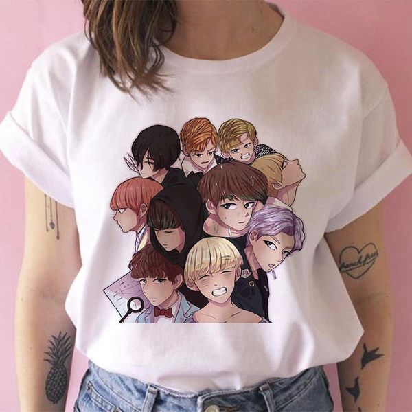 

korean style kpop t-shirt women tshirt female ulzzang harajuku jin suga j hope jimin v jungkook plus size 2021, White