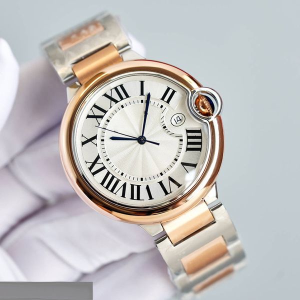 

montre de luxe mens watch 42mm automatic mechanical watches for men fashion wristband stainless steel classic business waterproof wristwatch, Slivery;brown