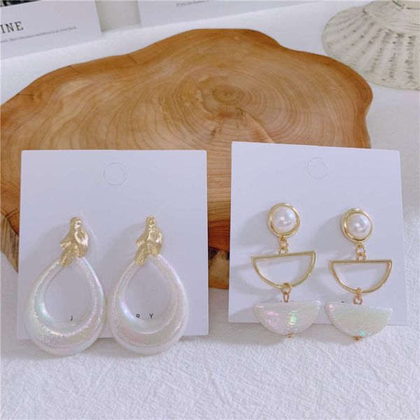 

hbp cool fashion simple ins temperament exaggerated acrylic irregular water drop personality hollow out fashionable earrings, Silver