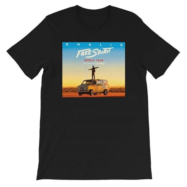 

men's t-shirts khalid spirit world printing graphic men t-shirt, White;black