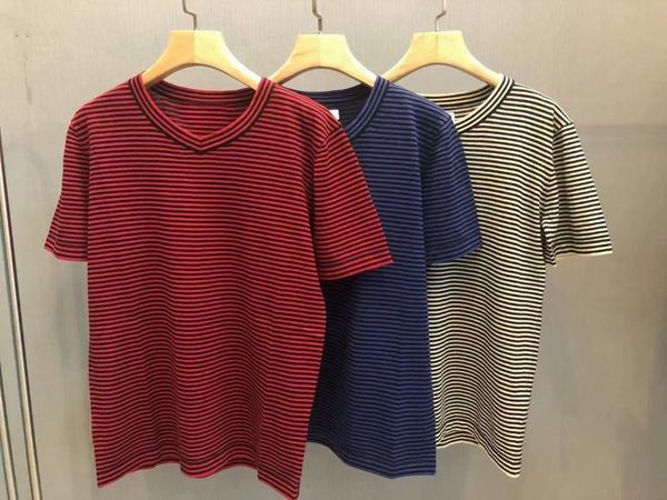 

women's t-shirt women striped short sleeve v neck tshirt 2021 summer tee, White