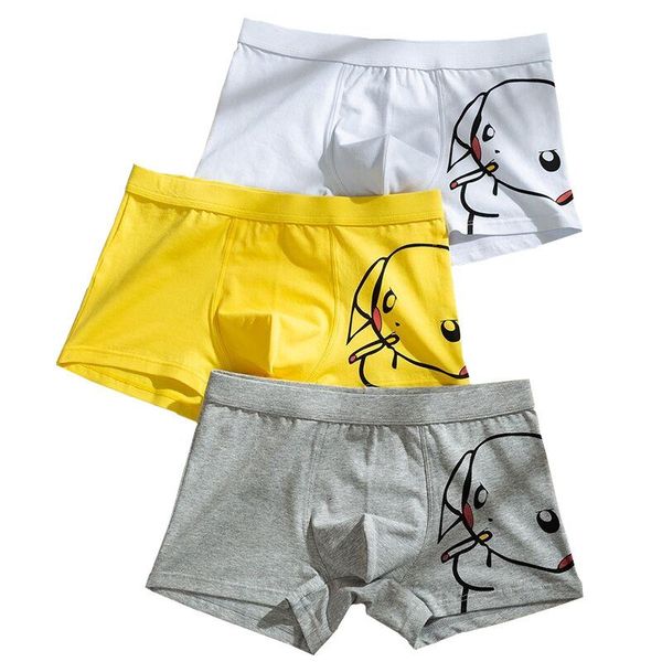 

underpants men underpant boxer breathable cotton spandex underwear lingerie man funny cartoon boxers for boys male panties, Black;white