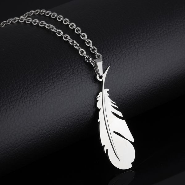 

popular jewelry korean unique jewelry white angel feather necklace silver plated white pendant