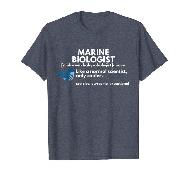 

marine biologist definition funny science gift t-shirt, White;black